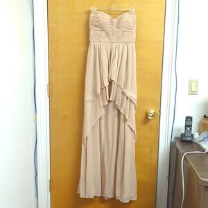 NWT Anthropologie BHLDN Va et Vien Pink Silk Chiffon Strapless Maxi Dress 2